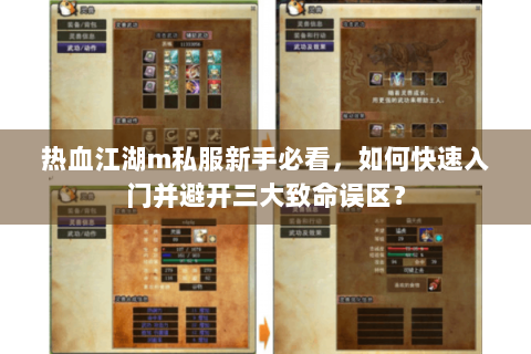 热血江湖m私服新手必看，如何快速入门并避开三大致命误区？