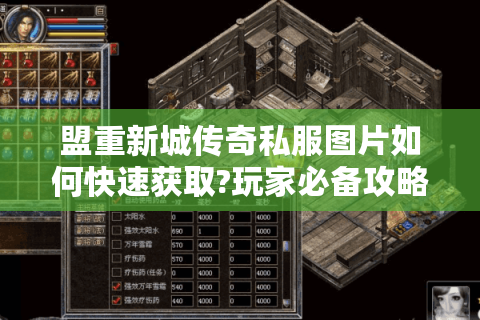 盟重新城传奇私服图片如何快速获取?玩家必备攻略