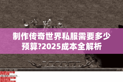 制作传奇世界私服需要多少预算?2025成本全解析