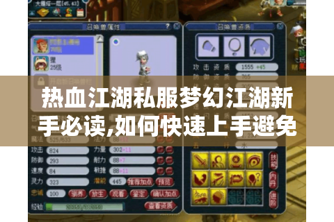 热血江湖私服梦幻江湖新手必读,如何快速上手避免踩坑?