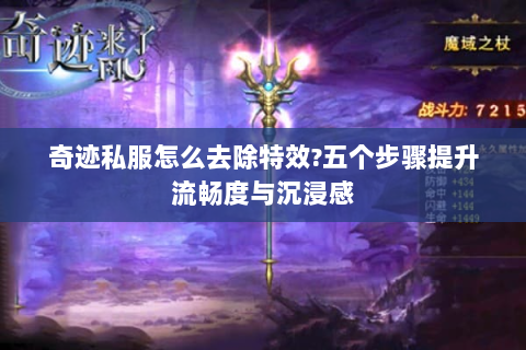 奇迹私服怎么去除特效?五个步骤提升流畅度与沉浸感