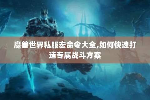 魔兽世界私服宏命令大全，如何快速打造专属战斗方案