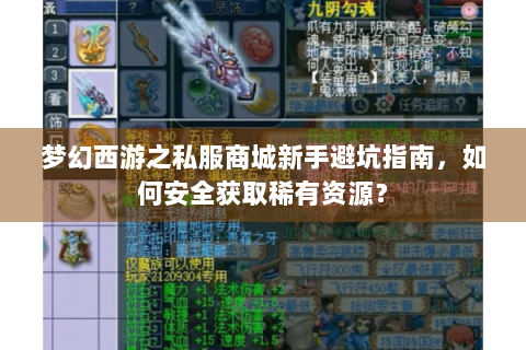 梦幻西游之私服商城新手避坑指南，如何安全获取稀有资源？