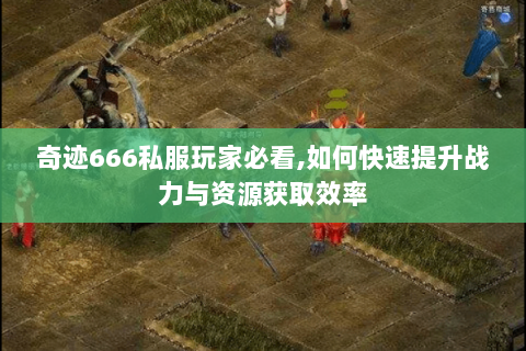 奇迹666私服玩家必看,如何快速提升战力与资源获取效率