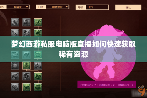 梦幻西游私服电脑版直播如何快速获取稀有资源