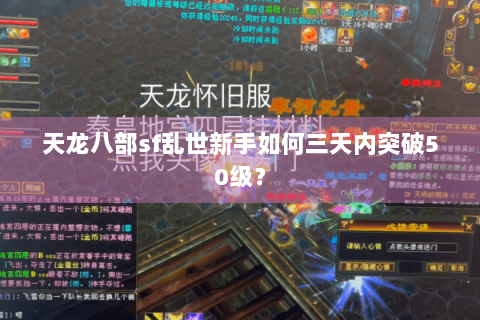 天龙八部sf乱世新手如何三天内突破50级？