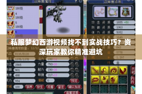 私服梦幻西游视频找不到实战技巧？资深玩家教你精准避坑