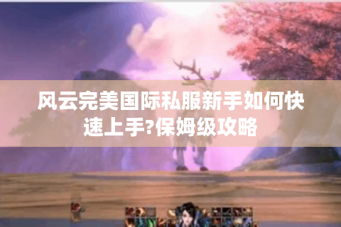 风云完美国际私服新手如何快速上手?保姆级攻略