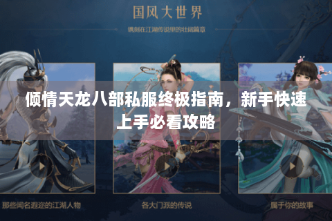 倾情天龙八部私服终极指南，新手快速上手必看攻略