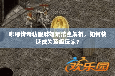 嘟嘟传奇私服胖妞玩法全解析，如何快速成为顶级玩家？