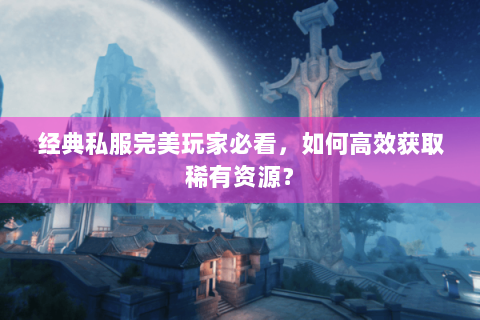 经典私服完美玩家必看，如何高效获取稀有资源？