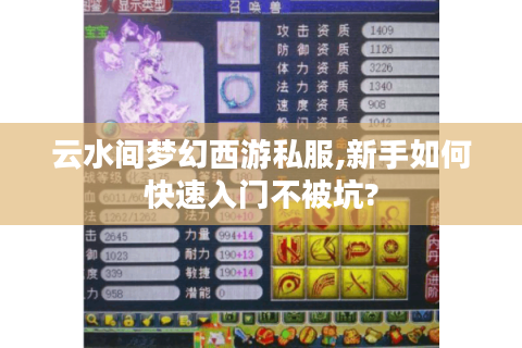 云水间梦幻西游私服,新手如何快速入门不被坑?