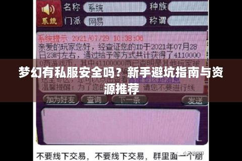 梦幻有私服安全吗？新手避坑指南与资源推荐
