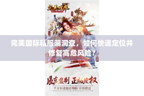 完美国际私服漏洞查，如何快速定位并修复高危风险？
