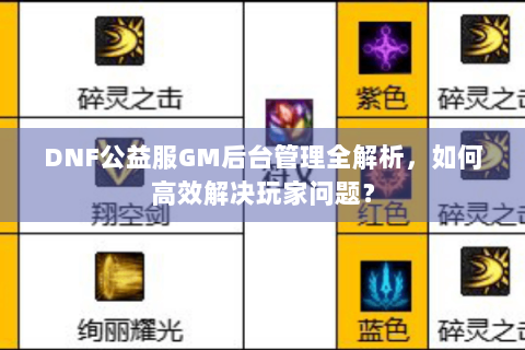 DNF公益服GM后台管理全解析，如何高效解决玩家问题？