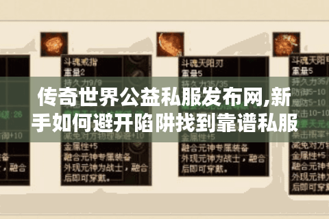 传奇世界公益私服发布网,新手如何避开陷阱找到靠谱私服?