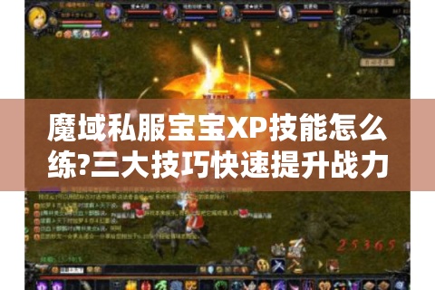 魔域私服宝宝XP技能怎么练?三大技巧快速提升战力