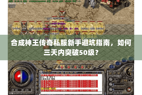 合成神王传奇私服新手避坑指南，如何三天内突破50级？
