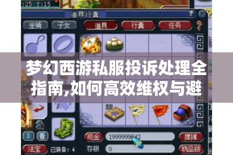 梦幻西游私服投诉处理全指南,如何高效维权与避坑?