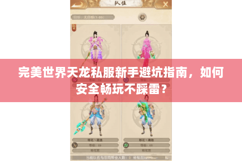 完美世界天龙私服新手避坑指南，如何安全畅玩不踩雷？