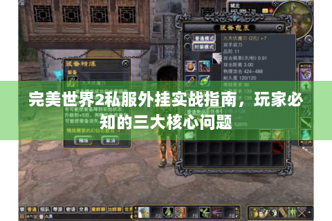 完美世界2私服外挂实战指南，玩家必知的三大核心问题