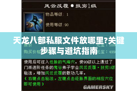 天龙八部私服文件放哪里?关键步骤与避坑指南
