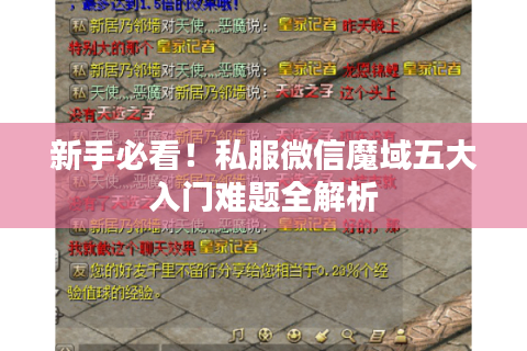 新手必看！私服微信魔域五大入门难题全解析