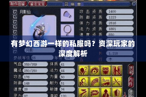 有梦幻西游一样的私服吗？资深玩家的深度解析