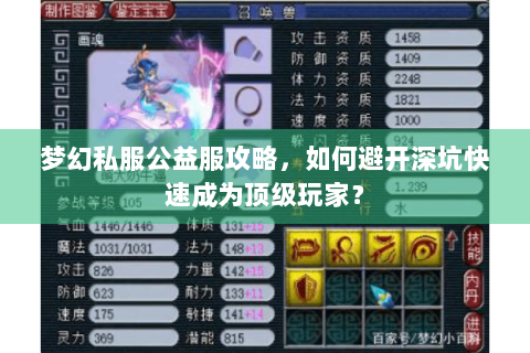 梦幻私服公益服攻略，如何避开深坑快速成为顶级玩家？