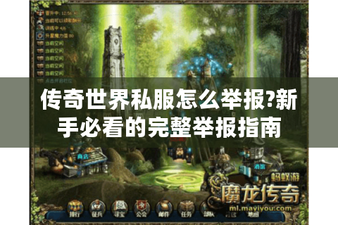 传奇世界私服怎么举报?新手必看的完整举报指南
