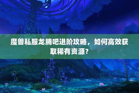 魔兽私服龙腾吧进阶攻略，如何高效获取稀有资源？