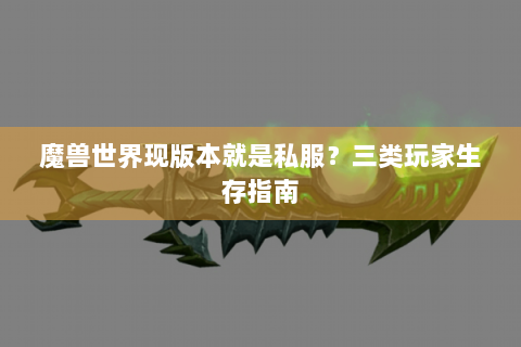 魔兽世界现版本就是私服？三类玩家生存指南