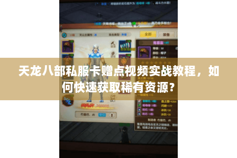 天龙八部私服卡赠点视频实战教程，如何快速获取稀有资源？