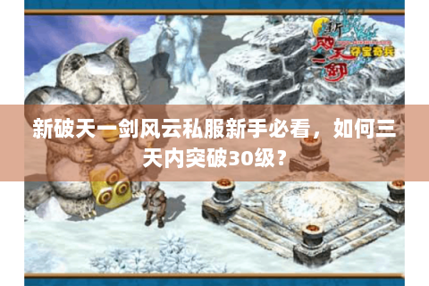 新破天一剑风云私服新手必看，如何三天内突破30级？
