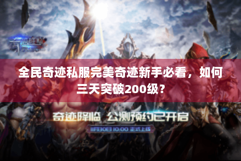 全民奇迹私服完美奇迹新手必看，如何三天突破200级？