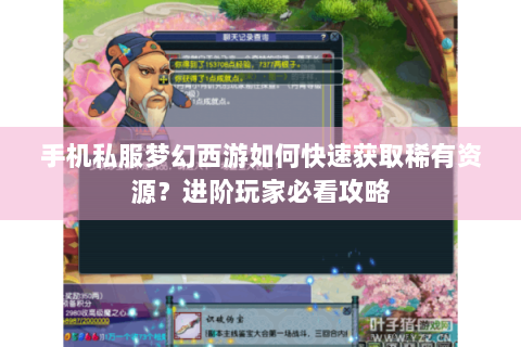 手机私服梦幻西游如何快速获取稀有资源？进阶玩家必看攻略