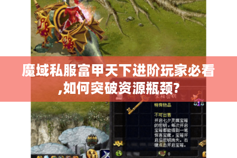 魔域私服富甲天下进阶玩家必看,如何突破资源瓶颈?