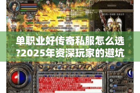 单职业好传奇私服怎么选?2025年资深玩家的避坑指南
