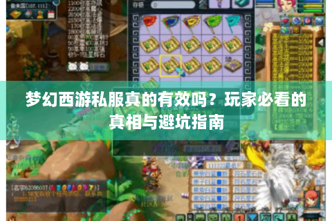梦幻西游私服真的有效吗？玩家必看的真相与避坑指南