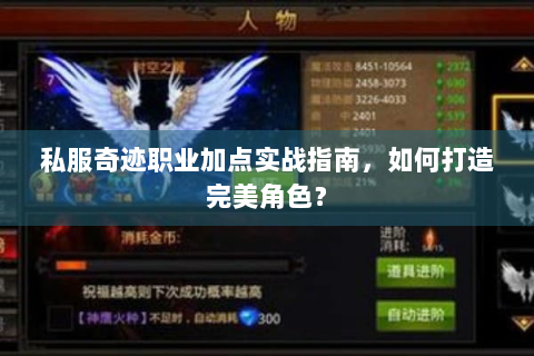 私服奇迹职业加点实战指南，如何打造完美角色？
