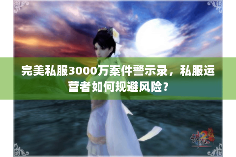 完美私服3000万案件警示录，私服运营者如何规避风险？