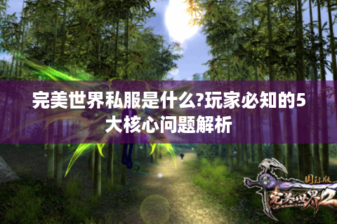 完美世界私服是什么?玩家必知的5大核心问题解析