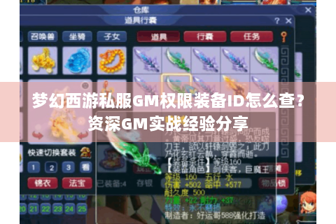 梦幻西游私服GM权限装备ID怎么查？资深GM实战经验分享