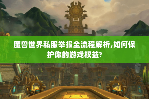 魔兽世界私服举报全流程解析,如何保护你的游戏权益?