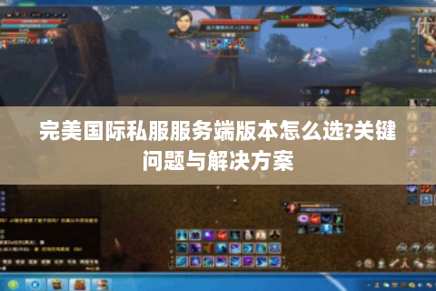 完美国际私服服务端版本怎么选？关键问题与解决方案