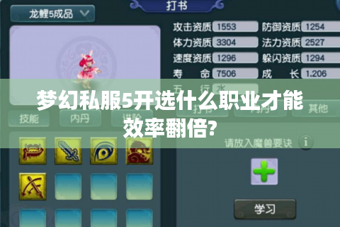 梦幻私服5开选什么职业才能效率翻倍?