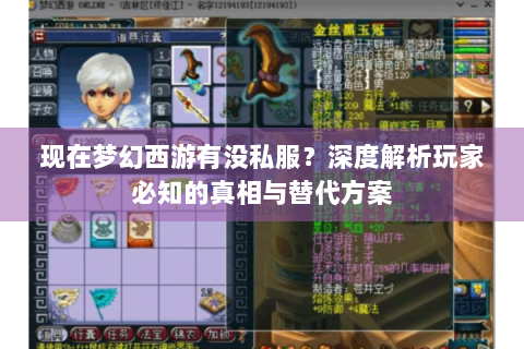 现在梦幻西游有没私服？深度解析玩家必知的真相与替代方案