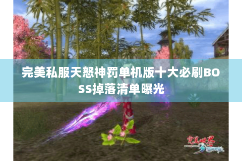 完美私服天怒神罚单机版十大必刷BOSS掉落清单曝光