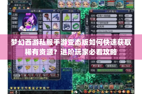 梦幻西游私服手游变态版如何快速获取稀有资源？进阶玩家必看攻略