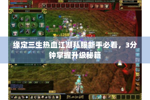 缘定三生热血江湖私服新手必看，3分钟掌握升级秘籍